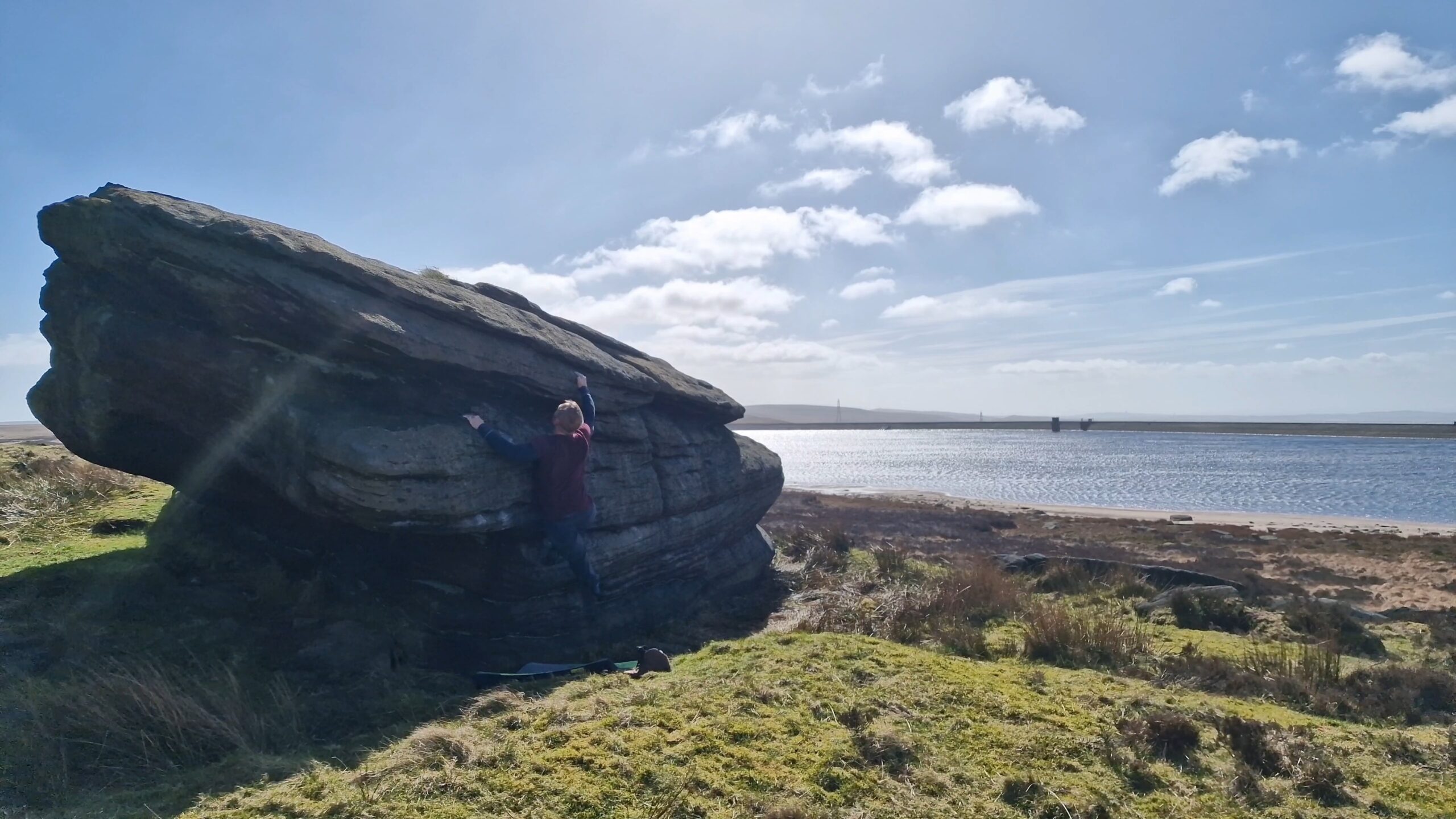 A picture of me climbing The Kingdom Of Slope at Blackstone Edge